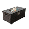 Propane Fire Pit Table Built for Outdoor Gatherings, 32 Inch, 40,000 BTU, Auto-Ignition, Rattan Wicker Base