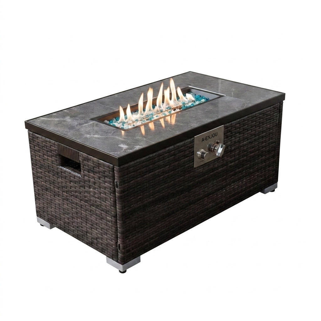 32 In. Propane Fire Pit Table, 40,000 BTU Auto-Ignition Gas Fire Table for outside Patio — Studio Shot