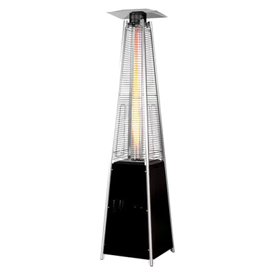 48,000 BTU Steel Propane Standing Pyramid Patio Heater with Wheels Ideal for Backyard Balcony 6-8 People