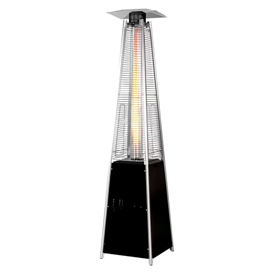 48,000 BTU Steel Propane Standing Pyramid Patio Heater with Wheels Ideal for Backyard Balcony 6-8 People